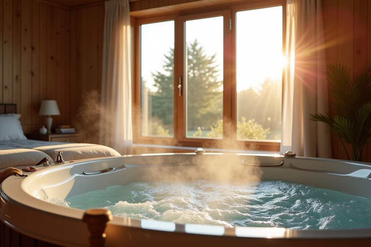 Chambre chaleureuse avec jacuzzi dans un gîte normand