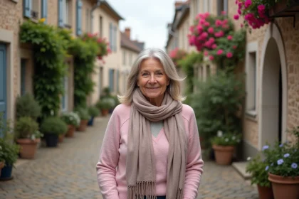 Femme souriante dans un village de Gu&eacute;rande