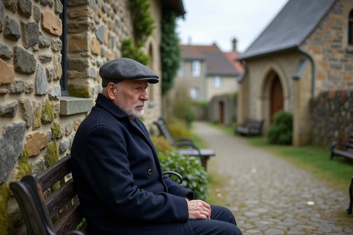 Homme âgé assis près de l