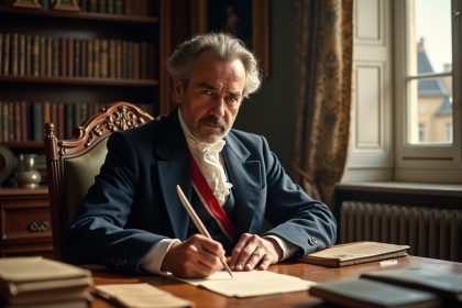 Portrait d'un homme français du XIXe siècle en costume élégant
